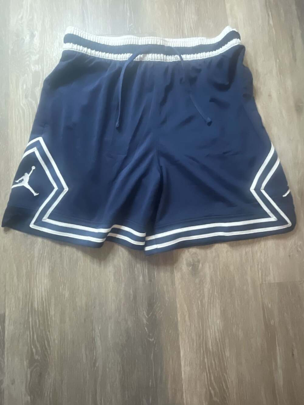 Jordan Sport Dri-FIT Diamond Shorts Size L Navy Blue White Basketball